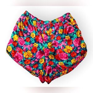 Victoria’s Secret 90s Gold Label Cheeky Satin Floral Shorts in Multicolor sz M